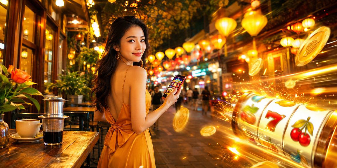 Máy slot điện tử đang hoạt động tại quán cà phê Hà Nội