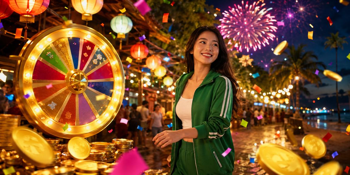 Không gian roulette sôi động tại chợ đêm Phú Quốc về đêm